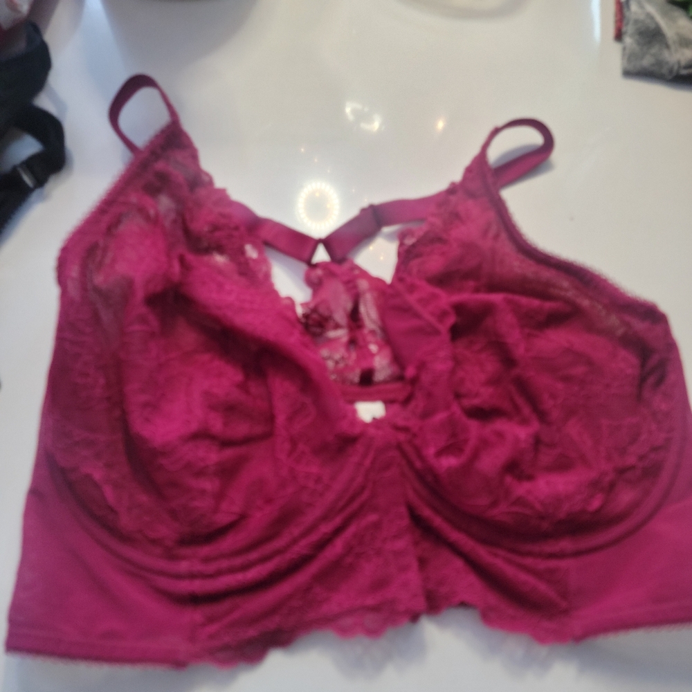 Superboost Longline Bralette in Deep Raspberry Plum Underwire - Picture 4 of 8